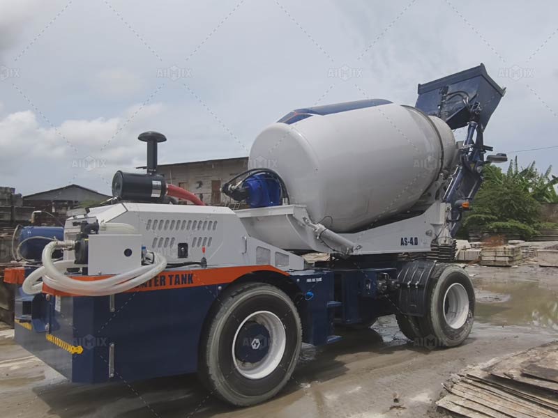 self mixer in Indonesia producing concrete products
