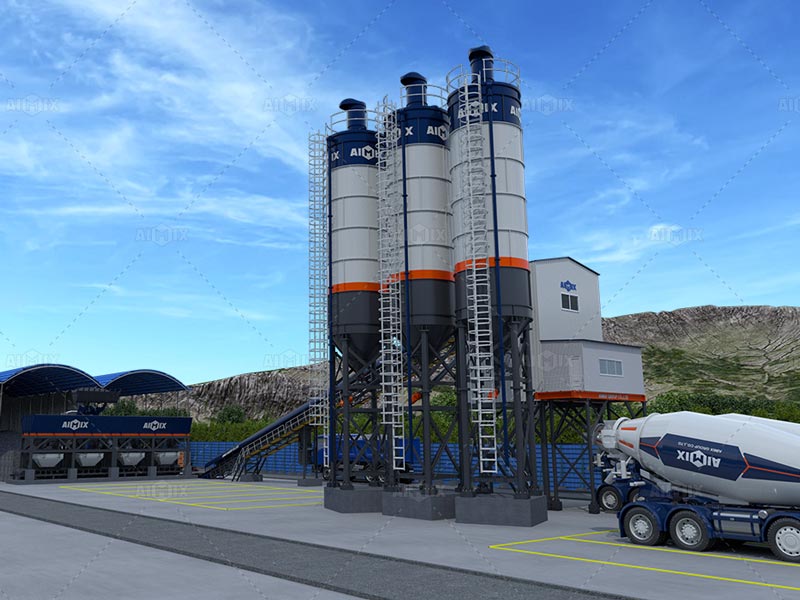 120 cubic meter per hour stationary concrete plant apa itu