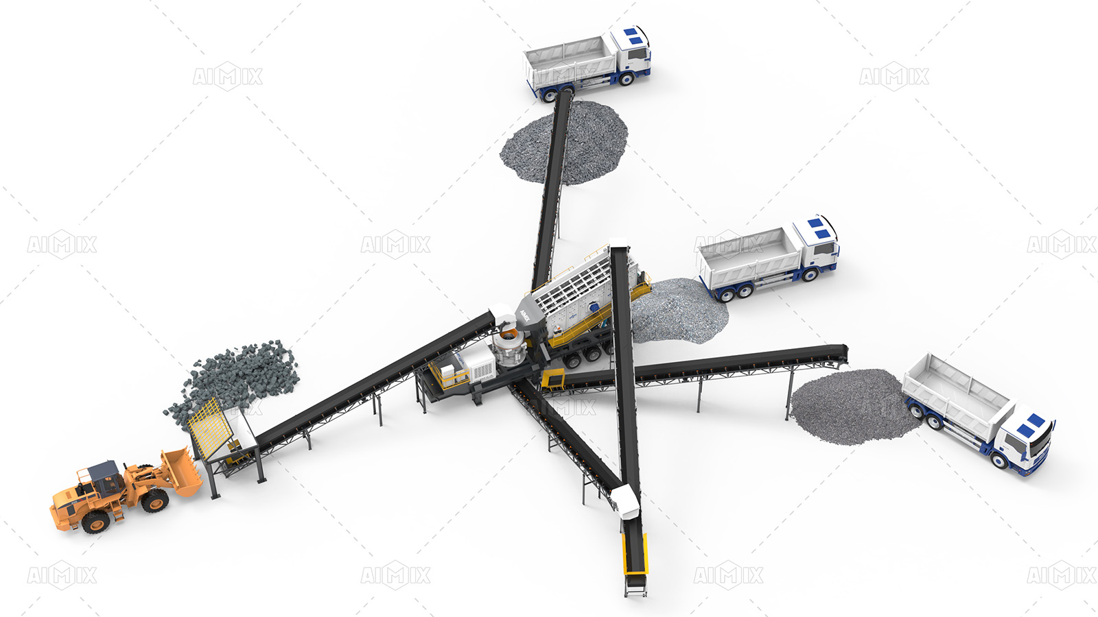 100tph mobile cone crusher production line for concrete supply
