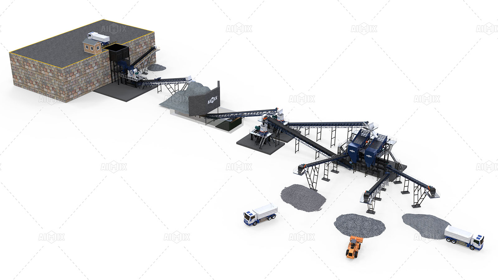 400tph stationary granite crusher machine with jaw crusher and cone crusher for sale