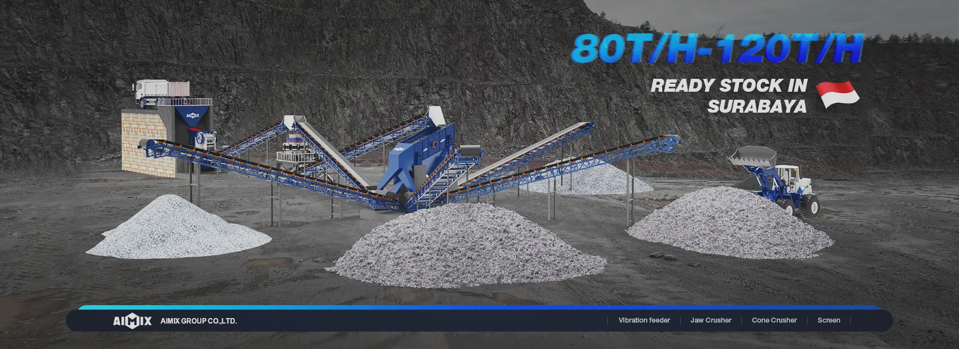 80-120tph crushing plant solutions in stock in Indonesia