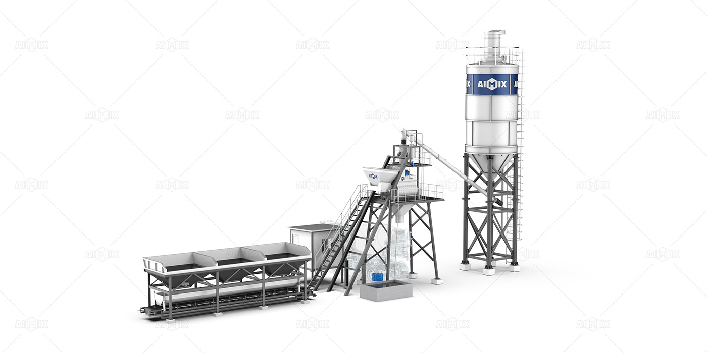 25 cbm per hour stationary beton plant for sale in stock