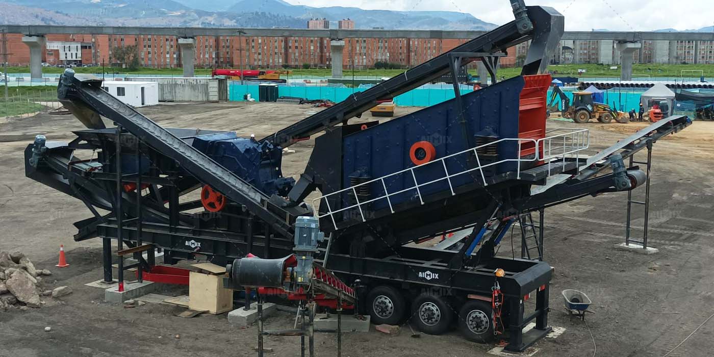 150T construction waste recycling mobile impact crusher for sale in Colombia