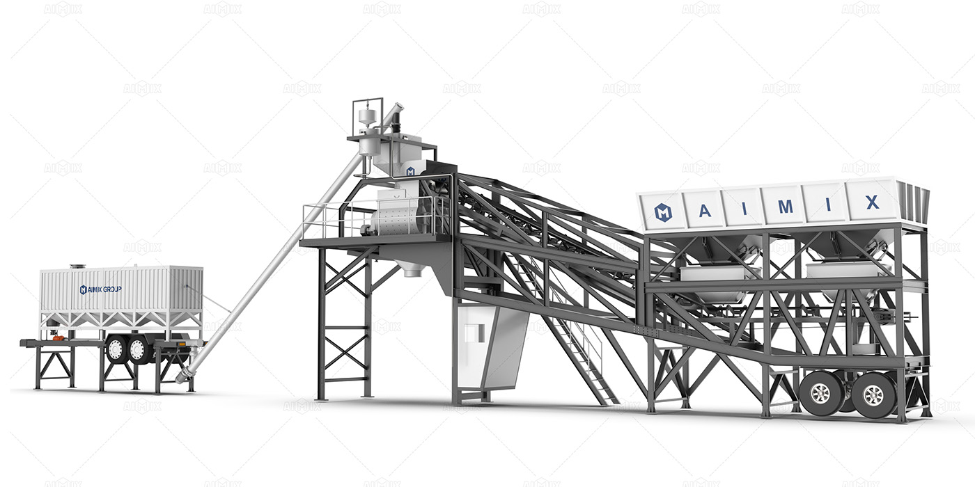 50cbm per hour small mobile batch plant concrete for sale