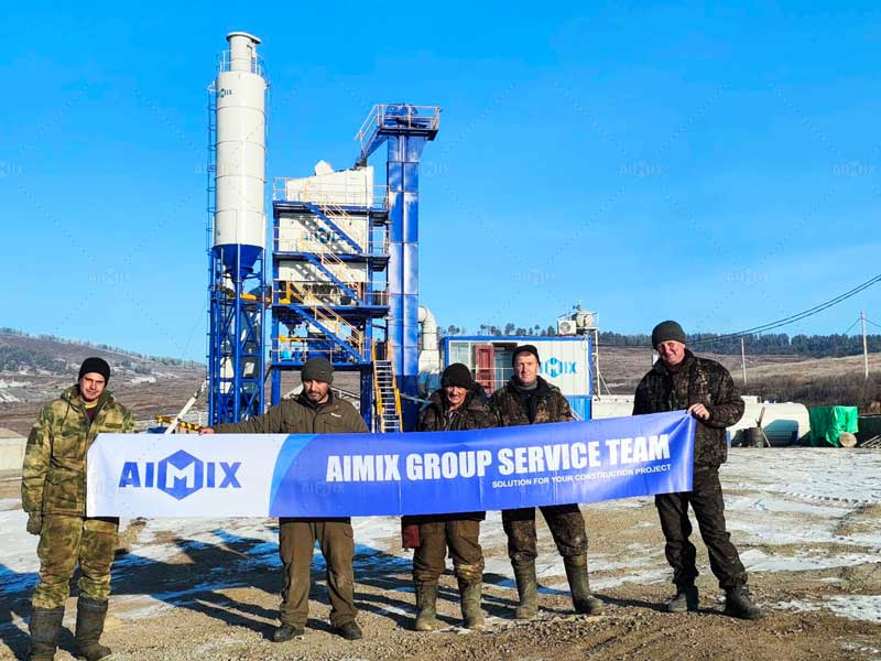 80 tph stationary asphalt batch mix plant for asphalt road in Russia