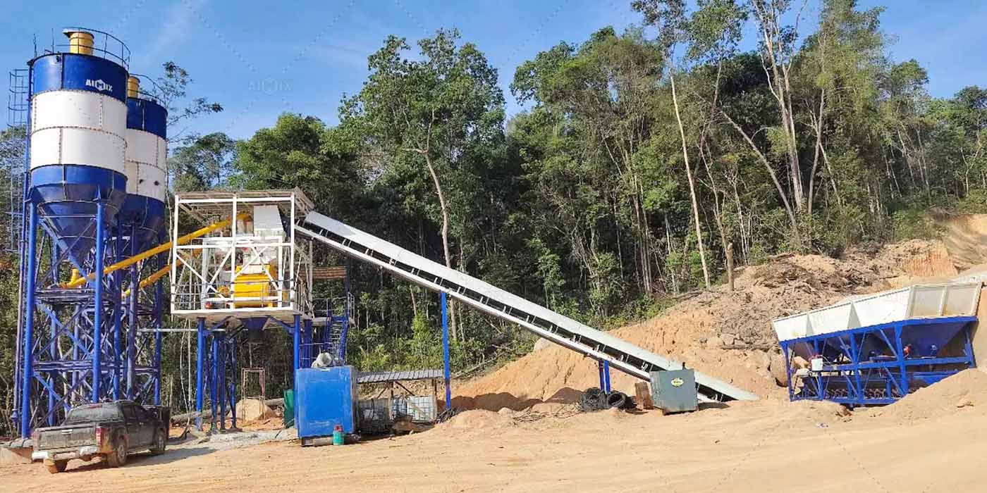 AJ35 Small concrete batching plant mobile in Malaysia
