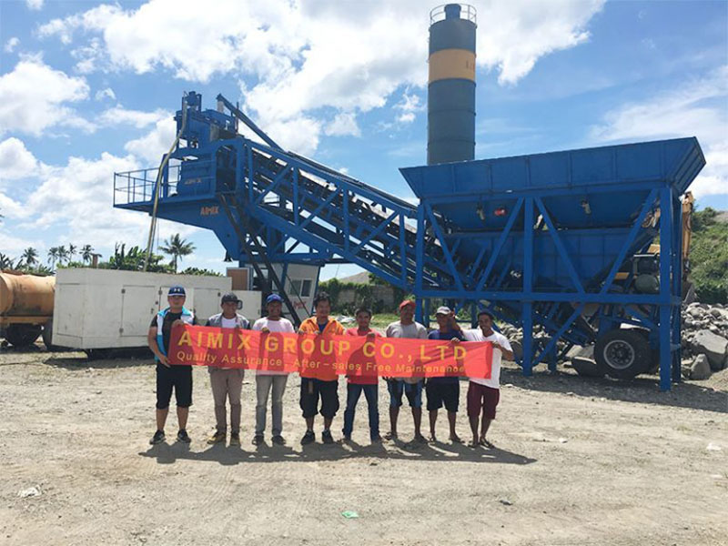 AJY 35 mobile small concrete plant for construction builiding in jakarta, Indonesia