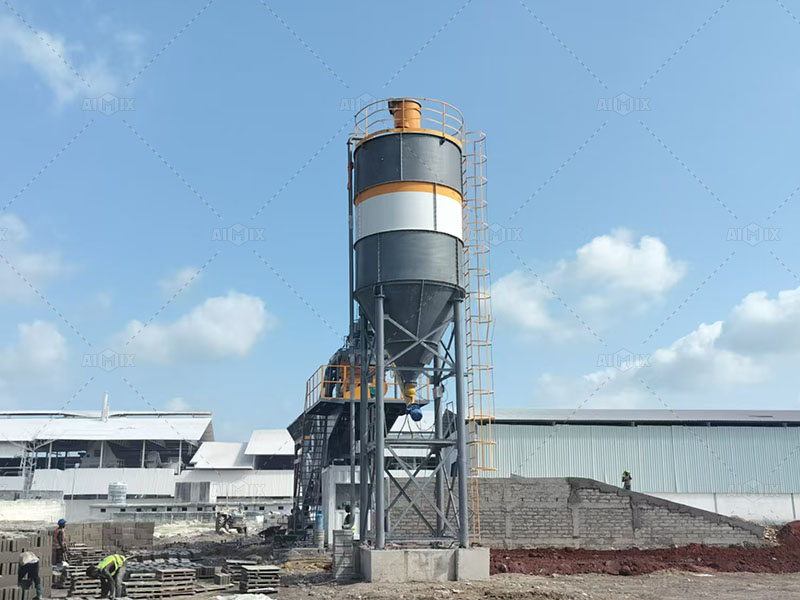 AJY25 mobile type small concrete batch plant in Tanzania
