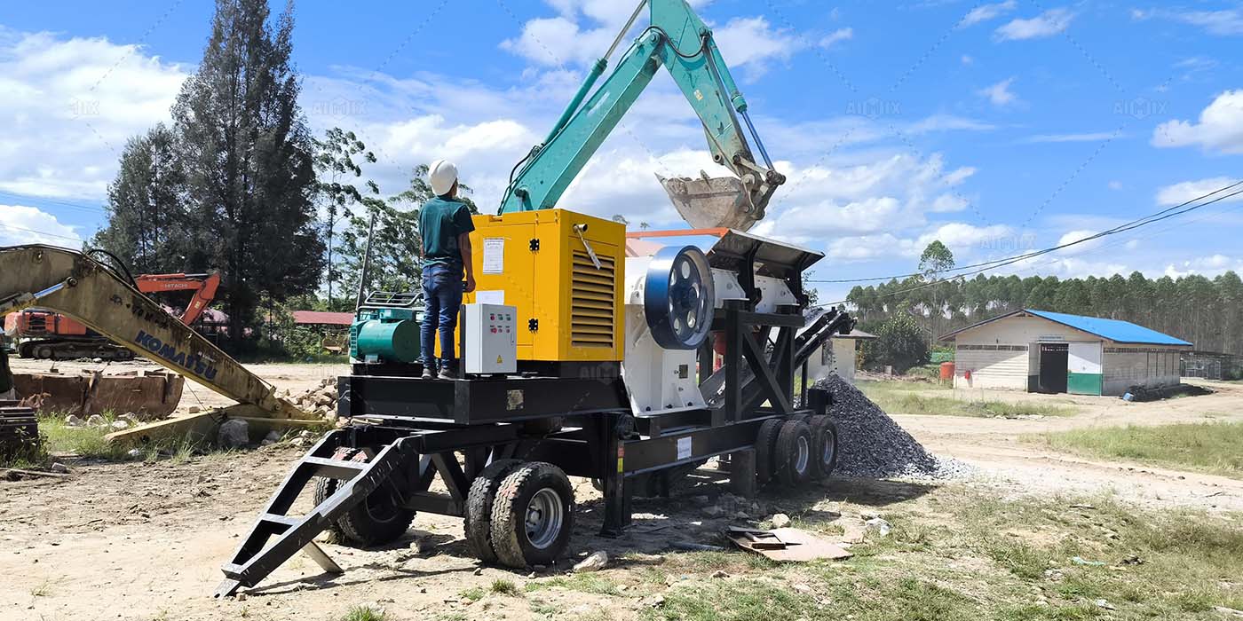 mobile jaw crusher plant for road base in Medan, Indonesia