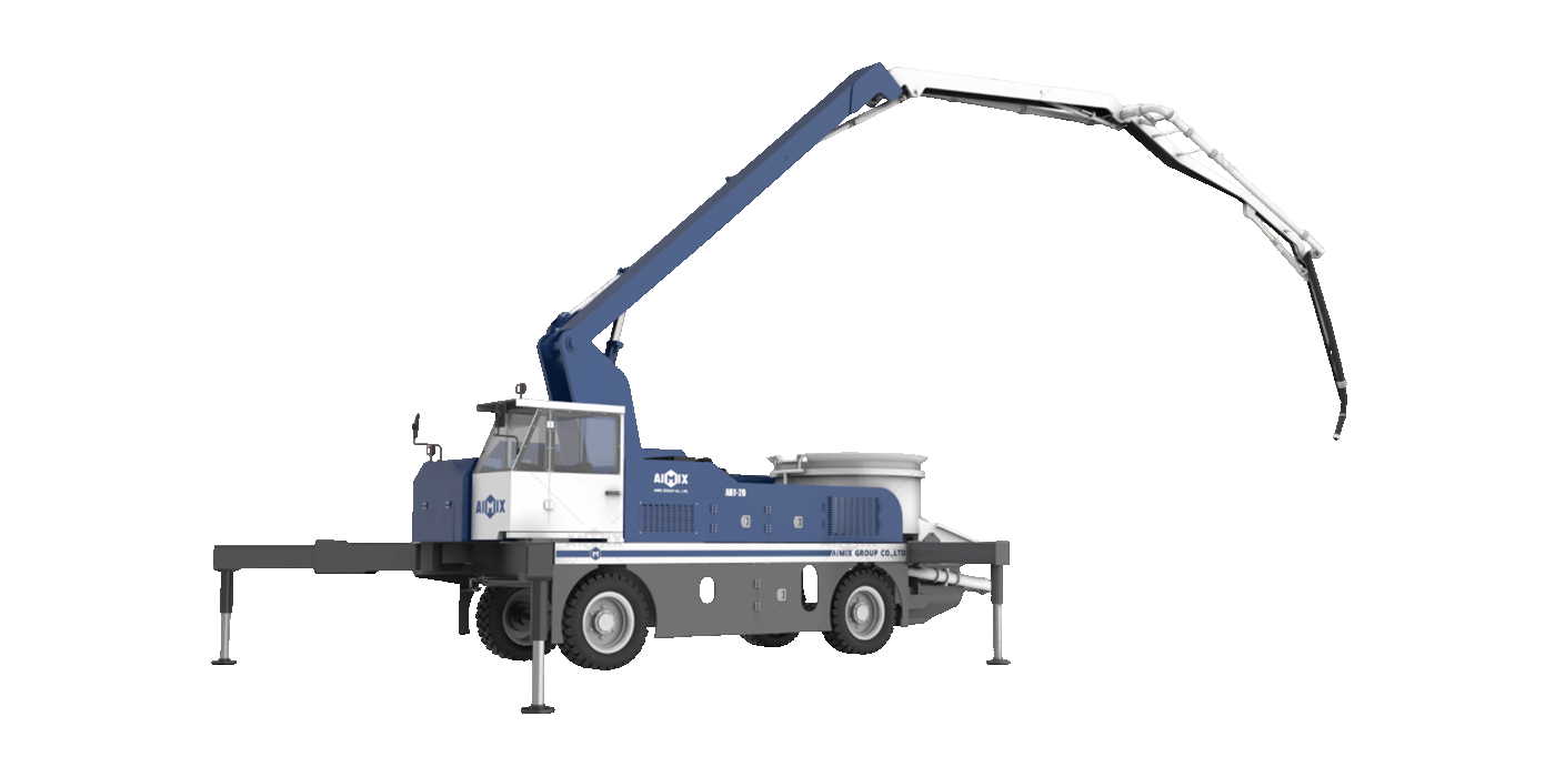 20m wheel type mini concrete boom mixer pump for sale Indonesia