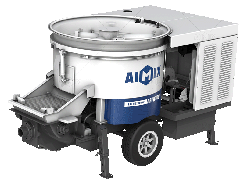 40cbm diesel pan mixer type concrete mixer pump for sale