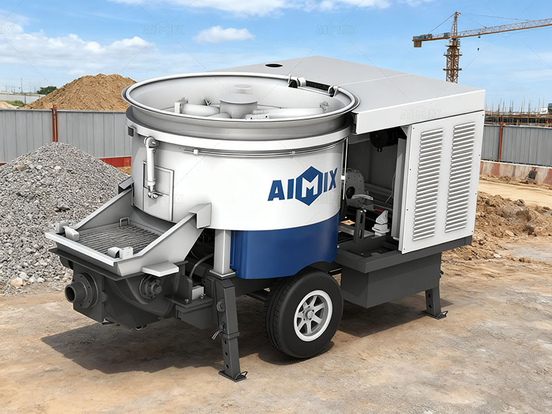 ABJW40C Pan Mixer Concrete Pump in Indonesia
