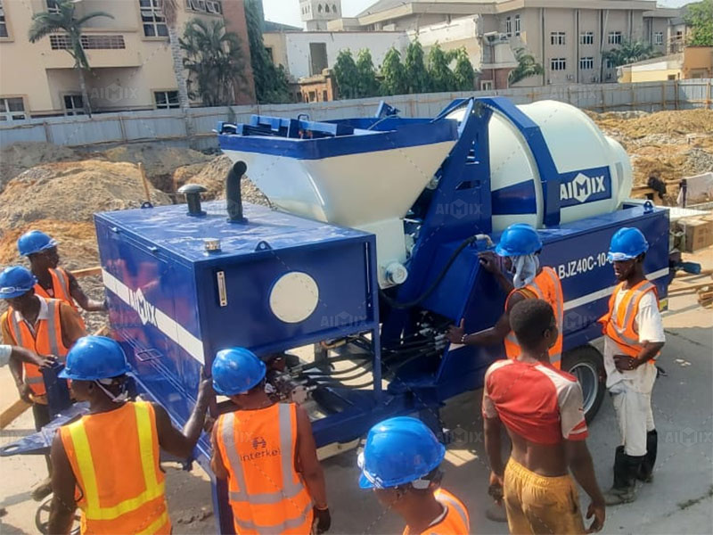 ABJZ40C Diesel concrete mixer pump for house building in Nigeria