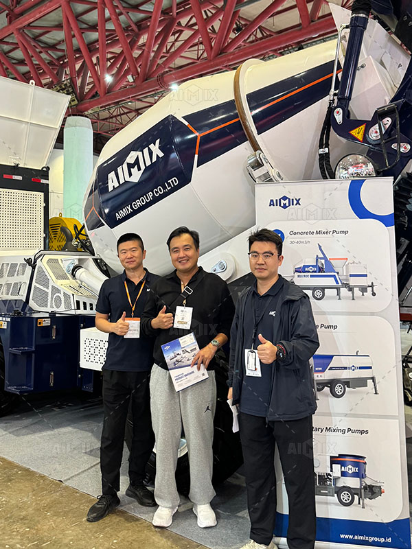customer purchasing our self loading mixer at ADEXCO 2025 Indonesia