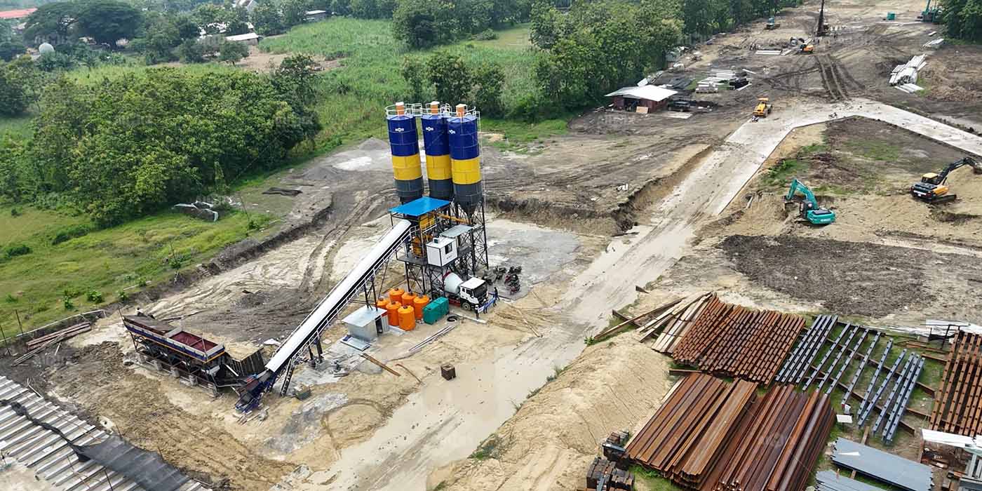 AJ-60 batching plant for factory building in Lamongan